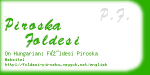 piroska foldesi business card